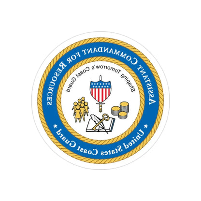 USCG Asst Commandant for Resources (U.S. Coast Guard) REVERSE PRINT Transparent Die-Cut STICKER 2 Inch Die-Cut Transparent - The Sticker Space