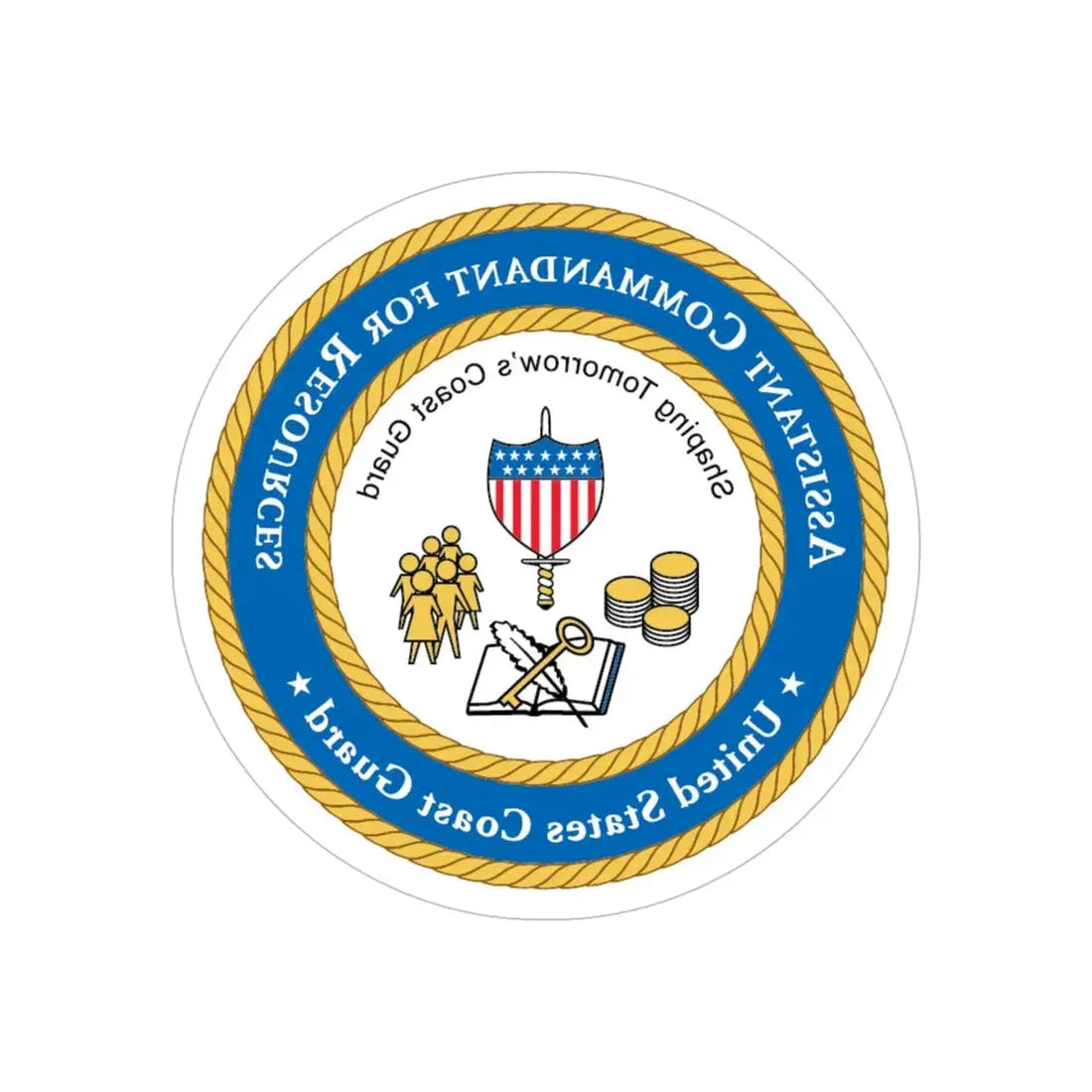 USCG Asst Commandant for Resources (U.S. Coast Guard) REVERSE PRINT Transparent Die-Cut STICKER 6 Inch Die-Cut Transparent - The Sticker Space