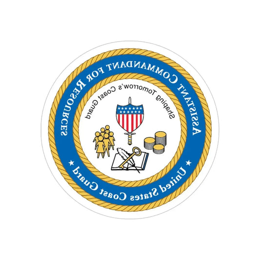 USCG Asst Commandant for Resources (U.S. Coast Guard) REVERSE PRINT Transparent Die-Cut STICKER 6 Inch Die-Cut Transparent - The Sticker Space