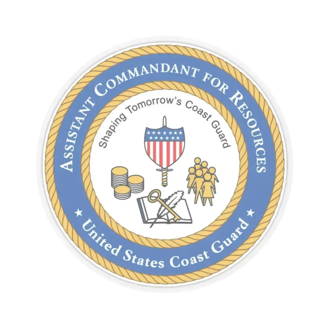 USCG Asst Commandant for Resources (U.S. Coast Guard) STICKER Vinyl Kiss-Cut Decal 4 Inch Transparent - The Sticker Space