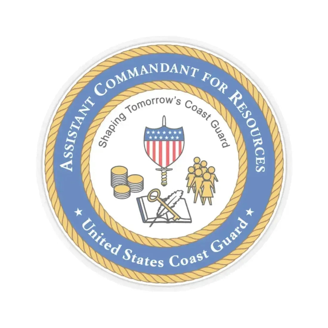 USCG Asst Commandant for Resources (U.S. Coast Guard) STICKER Vinyl Kiss-Cut Decal 6 Inch Transparent - The Sticker Space