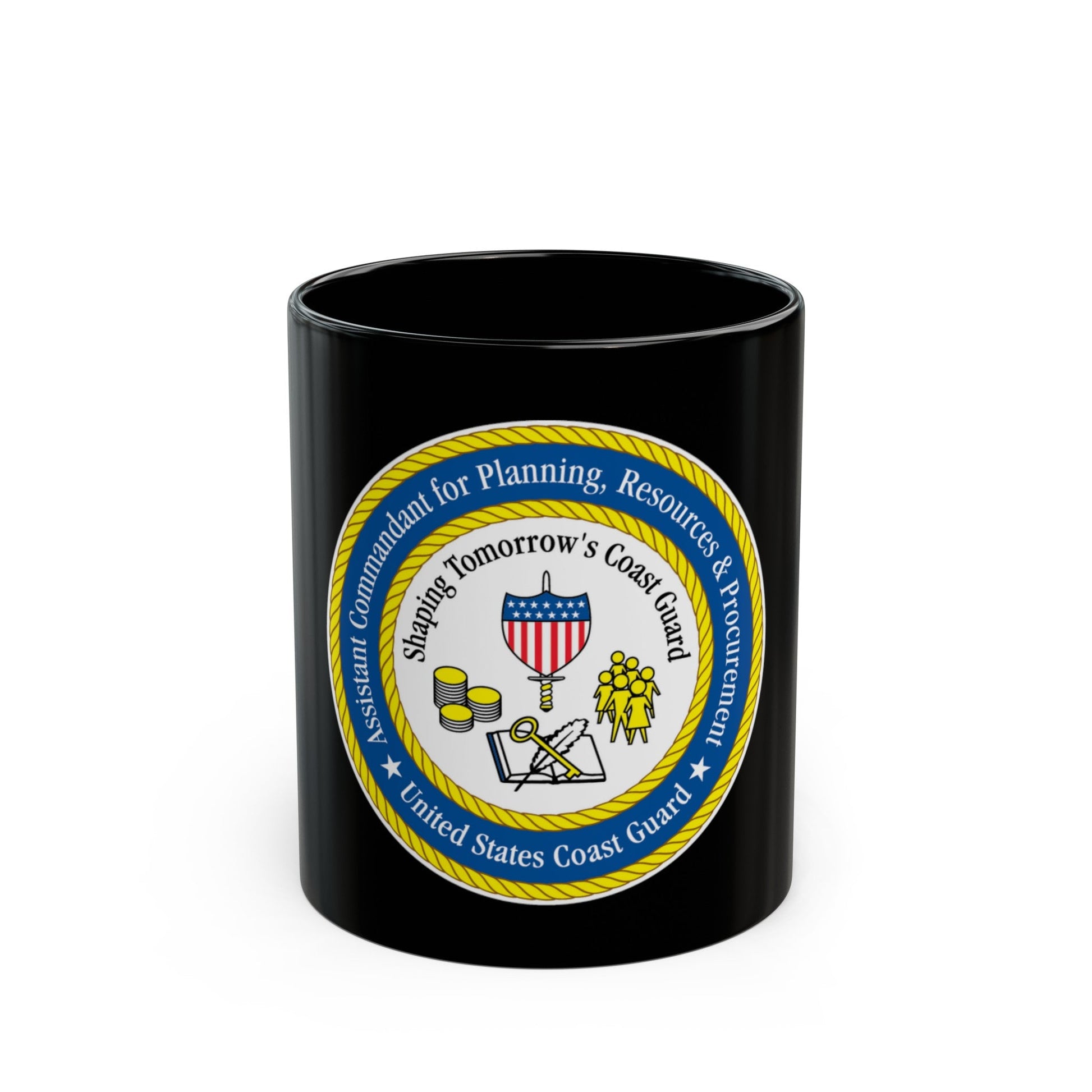 USCG Ast Comdt Plan Res & Proc (U.S. Coast Guard) Black Coffee Mug-11oz-The Sticker Space