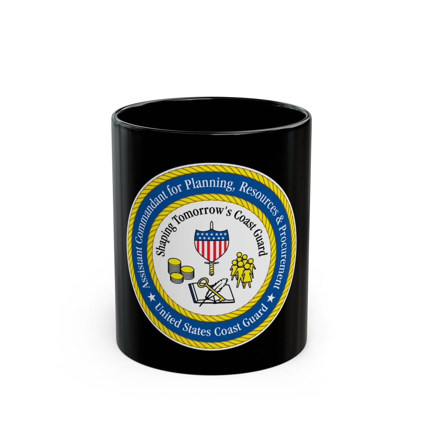 USCG Ast Comdt Plan Res & Proc (U.S. Coast Guard) Black Coffee Mug-11oz-The Sticker Space