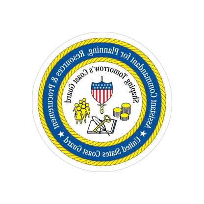 USCG Ast Comdt Plan Res & Proc (U.S. Coast Guard) REVERSE PRINT Transparent Die-Cut STICKER 3 Inch Die-Cut Transparent - The Sticker Space