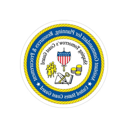 USCG Ast Comdt Plan Res & Proc (U.S. Coast Guard) REVERSE PRINT Transparent Die-Cut STICKER 4 Inch Die-Cut Transparent - The Sticker Space
