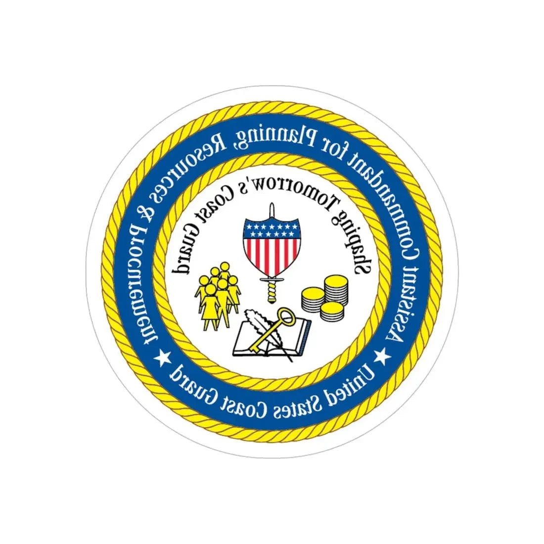 USCG Ast Comdt Plan Res & Proc (U.S. Coast Guard) REVERSE PRINT Transparent Die-Cut STICKER 5 Inch Die-Cut Transparent - The Sticker Space