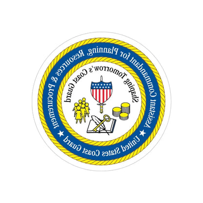 USCG Ast Comdt Plan Res & Proc (U.S. Coast Guard) REVERSE PRINT Transparent Die-Cut STICKER 5 Inch Die-Cut Transparent - The Sticker Space