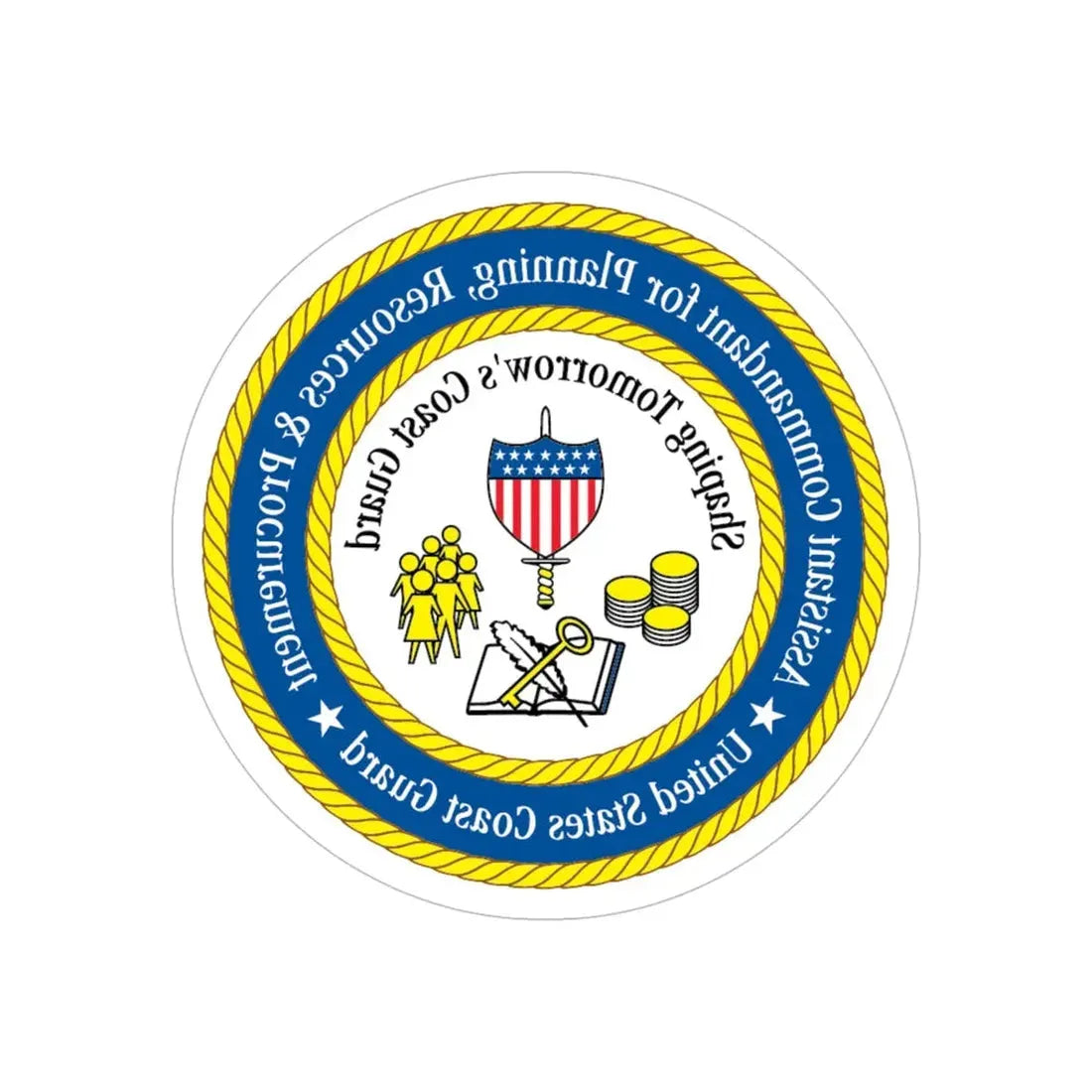 USCG Ast Comdt Plan Res & Proc (U.S. Coast Guard) REVERSE PRINT Transparent Die-Cut STICKER 6 Inch Die-Cut Transparent - The Sticker Space