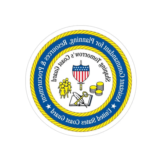 USCG Ast Comdt Plan Res & Proc (U.S. Coast Guard) REVERSE PRINT Transparent Die-Cut STICKER 6 Inch Die-Cut Transparent - The Sticker Space