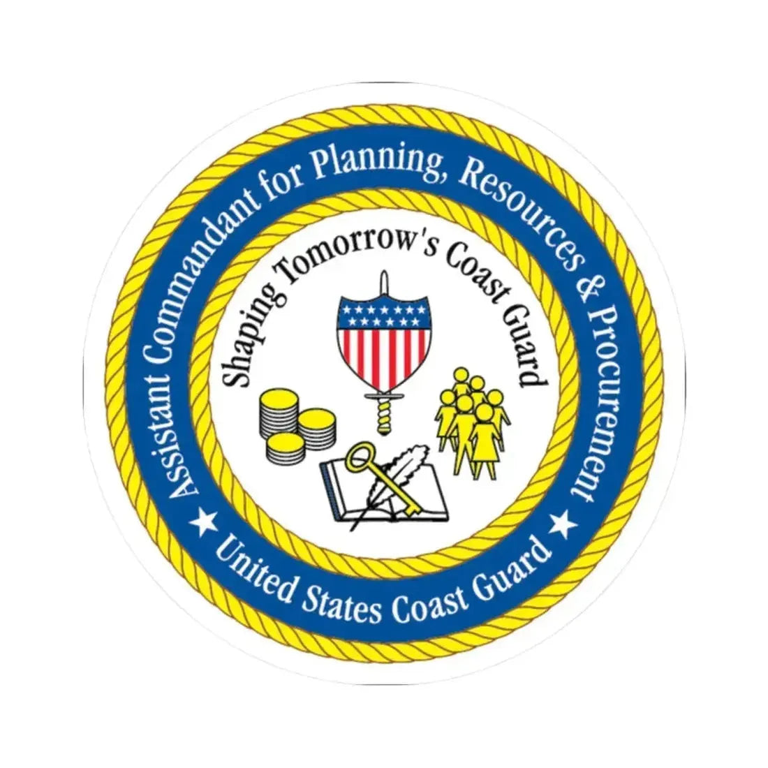 USCG Ast Comdt Plan Res & Proc (U.S. Coast Guard) STICKER Vinyl Kiss-Cut Decal 2 Inch White - The Sticker Space