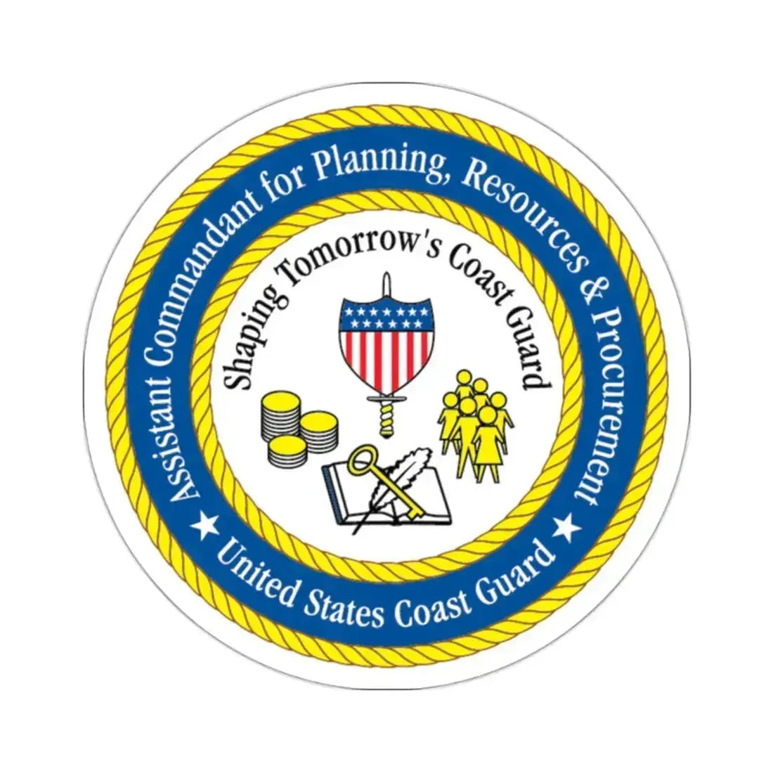 USCG Ast Comdt Plan Res & Proc (U.S. Coast Guard) STICKER Vinyl Kiss-Cut Decal 2 Inch White - The Sticker Space