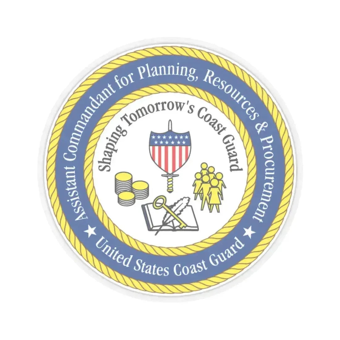 USCG Ast Comdt Plan Res & Proc (U.S. Coast Guard) STICKER Vinyl Kiss-Cut Decal 3 Inch Transparent - The Sticker Space