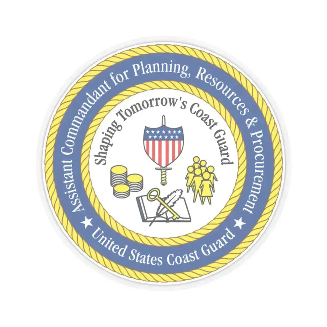 USCG Ast Comdt Plan Res & Proc (U.S. Coast Guard) STICKER Vinyl Kiss-Cut Decal 3 Inch Transparent - The Sticker Space