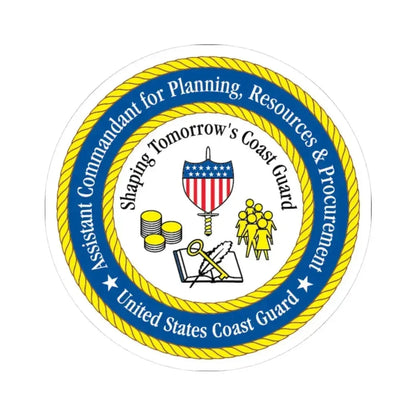 USCG Ast Comdt Plan Res & Proc (U.S. Coast Guard) STICKER Vinyl Kiss-Cut Decal 3 Inch White - The Sticker Space