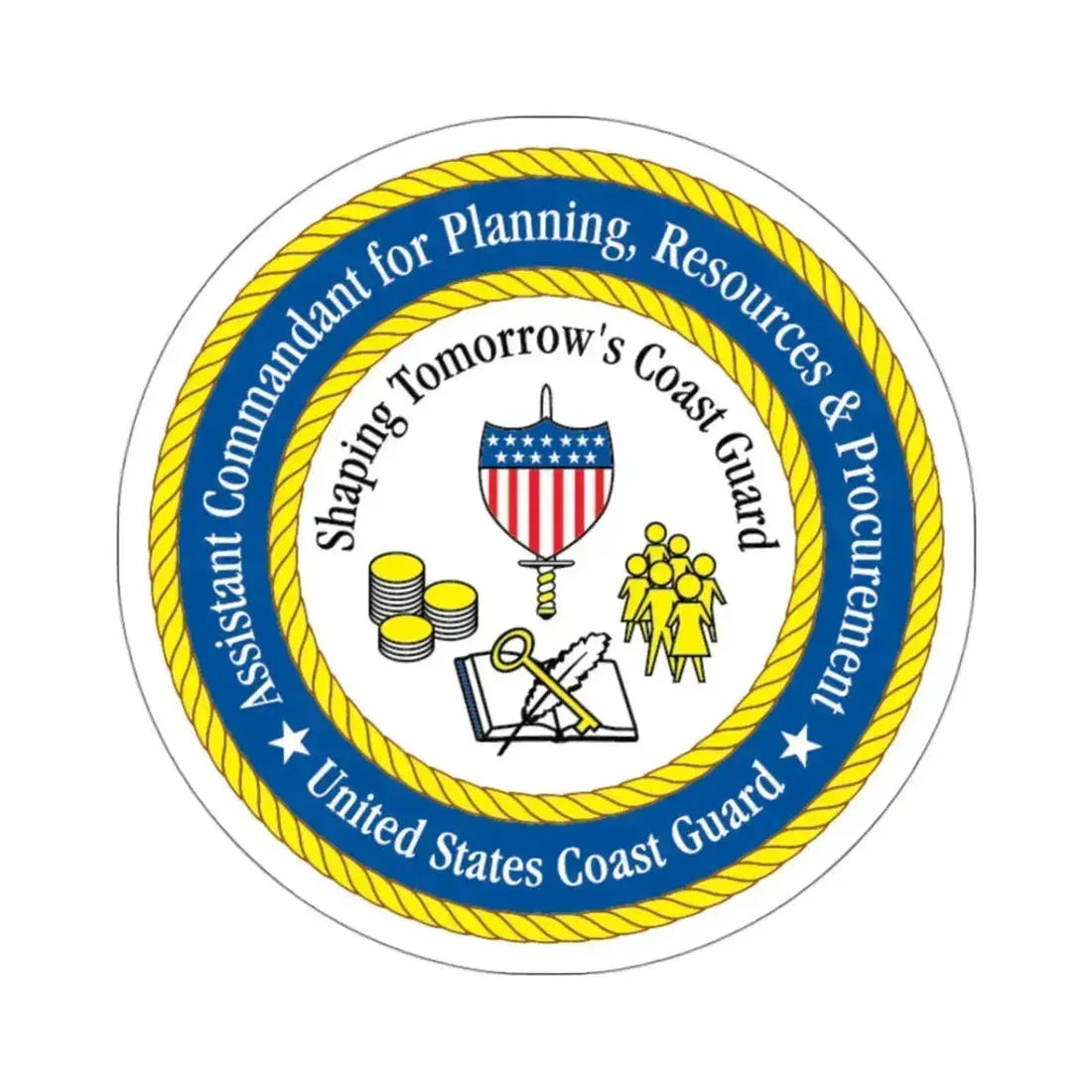 USCG Ast Comdt Plan Res & Proc (U.S. Coast Guard) STICKER Vinyl Kiss-Cut Decal 3 Inch White - The Sticker Space