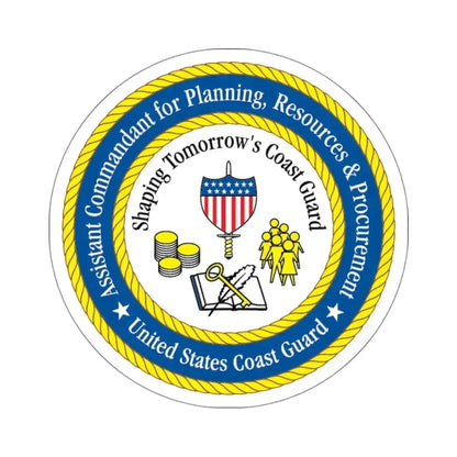 USCG Ast Comdt Plan Res & Proc (U.S. Coast Guard) STICKER Vinyl Kiss-Cut Decal 3 Inch White - The Sticker Space