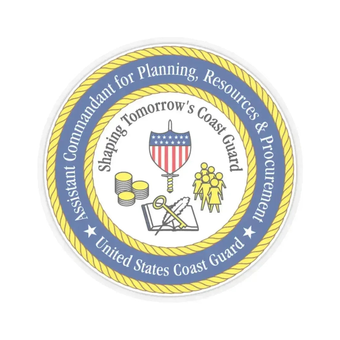 USCG Ast Comdt Plan Res & Proc (U.S. Coast Guard) STICKER Vinyl Kiss-Cut Decal 4 Inch Transparent - The Sticker Space