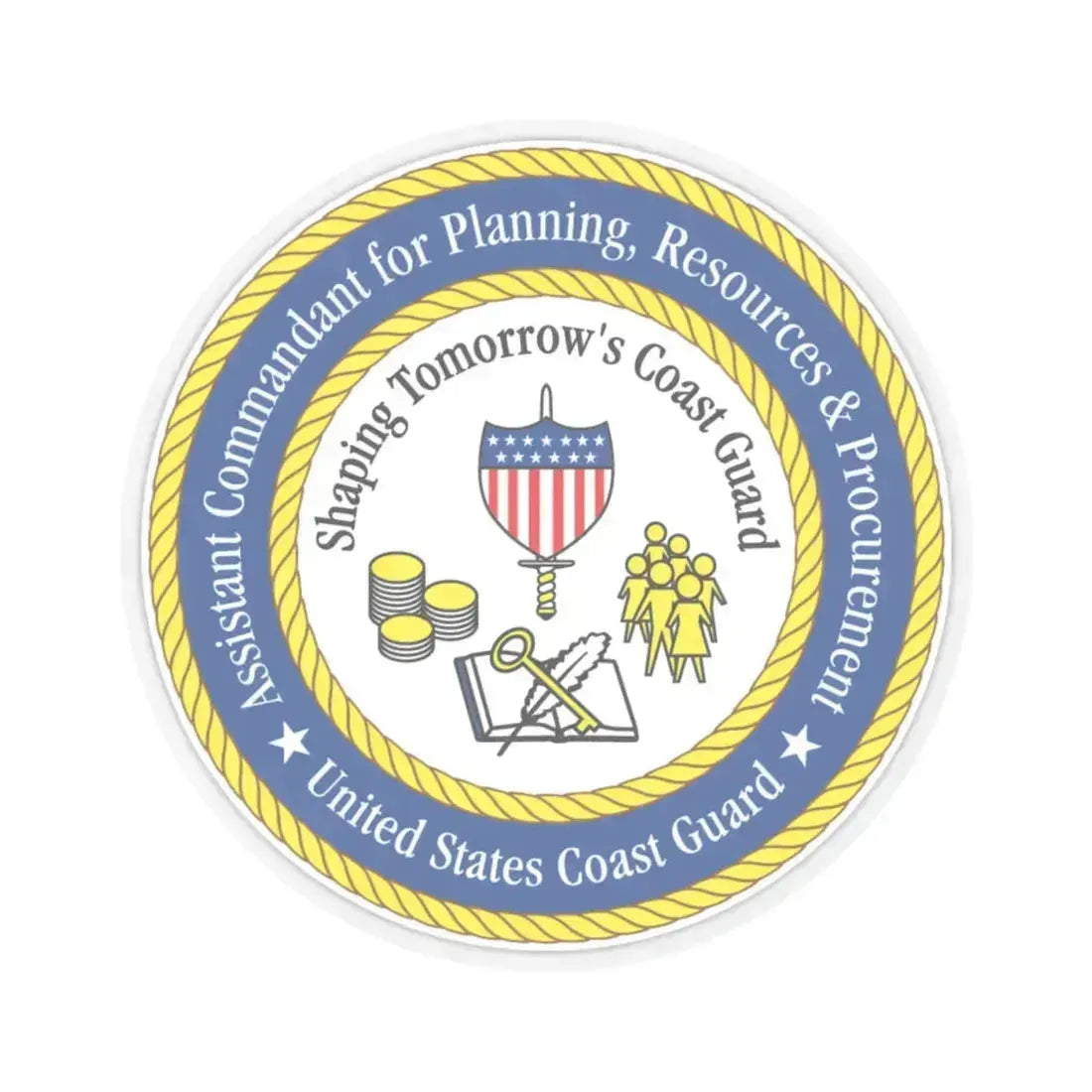 USCG Ast Comdt Plan Res & Proc (U.S. Coast Guard) STICKER Vinyl Kiss-Cut Decal 4 Inch Transparent - The Sticker Space