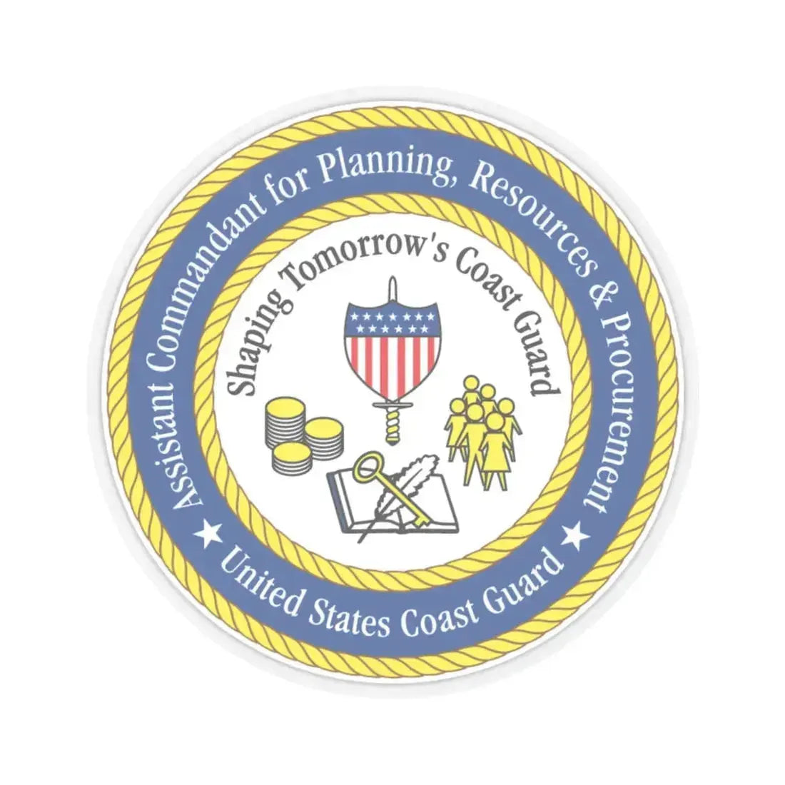 USCG Ast Comdt Plan Res & Proc (U.S. Coast Guard) STICKER Vinyl Kiss-Cut Decal 4 Inch Transparent - The Sticker Space