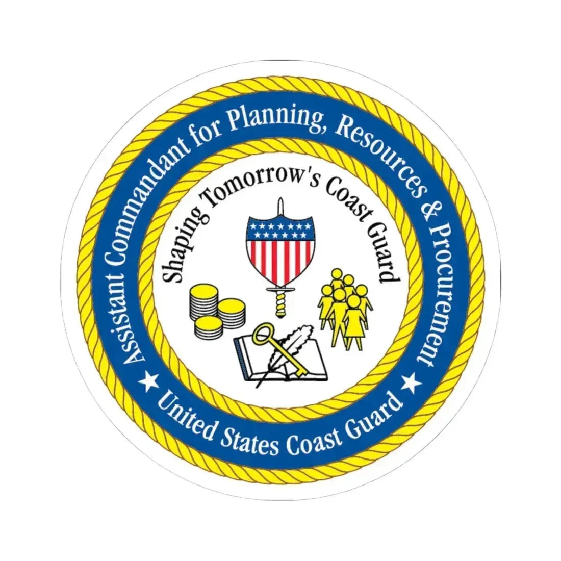 USCG Ast Comdt Plan Res & Proc (U.S. Coast Guard) STICKER Vinyl Kiss-Cut Decal 4 Inch White - The Sticker Space