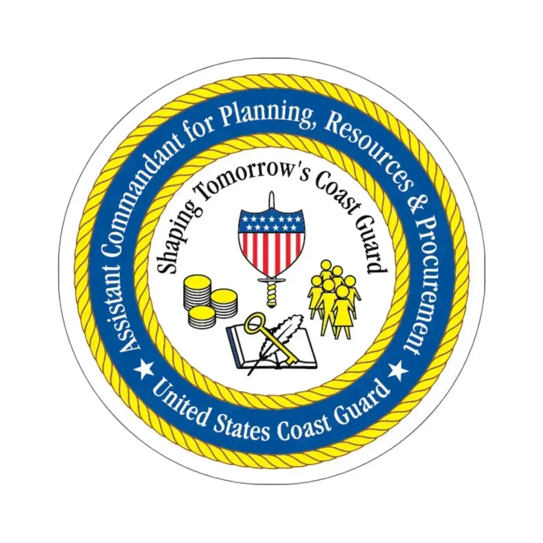 USCG Ast Comdt Plan Res & Proc (U.S. Coast Guard) STICKER Vinyl Kiss-Cut Decal 4 Inch White - The Sticker Space