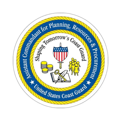 USCG Ast Comdt Plan Res & Proc (U.S. Coast Guard) STICKER Vinyl Kiss-Cut Decal 4 Inch White - The Sticker Space