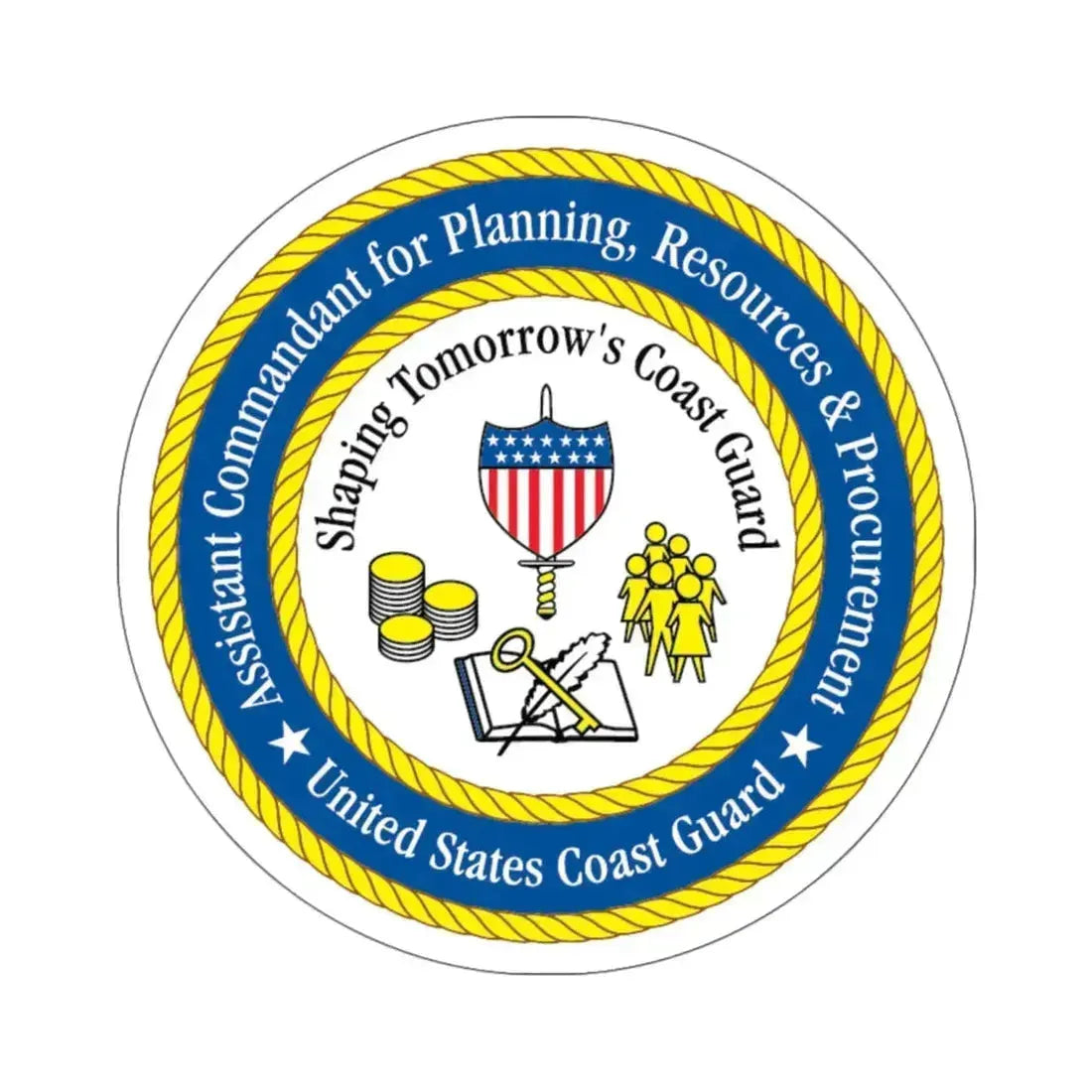 USCG Ast Comdt Plan Res & Proc (U.S. Coast Guard) STICKER Vinyl Kiss-Cut Decal 6 Inch White - The Sticker Space