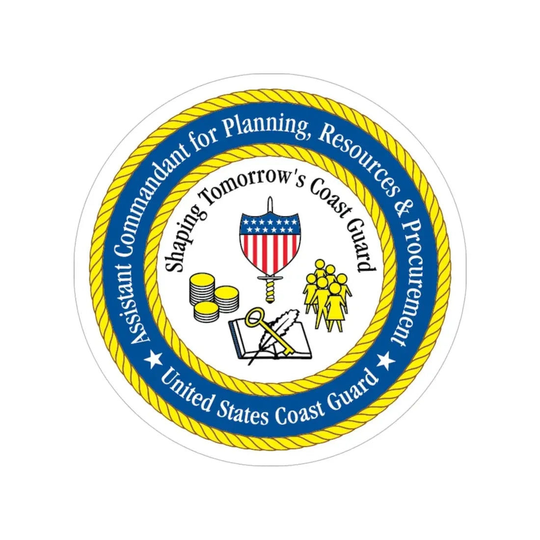 USCG Ast Comdt Plan Res & Proc (U.S. Coast Guard) Transparent STICKER Die-Cut Vinyl Decal 5 Inch - The Sticker Space