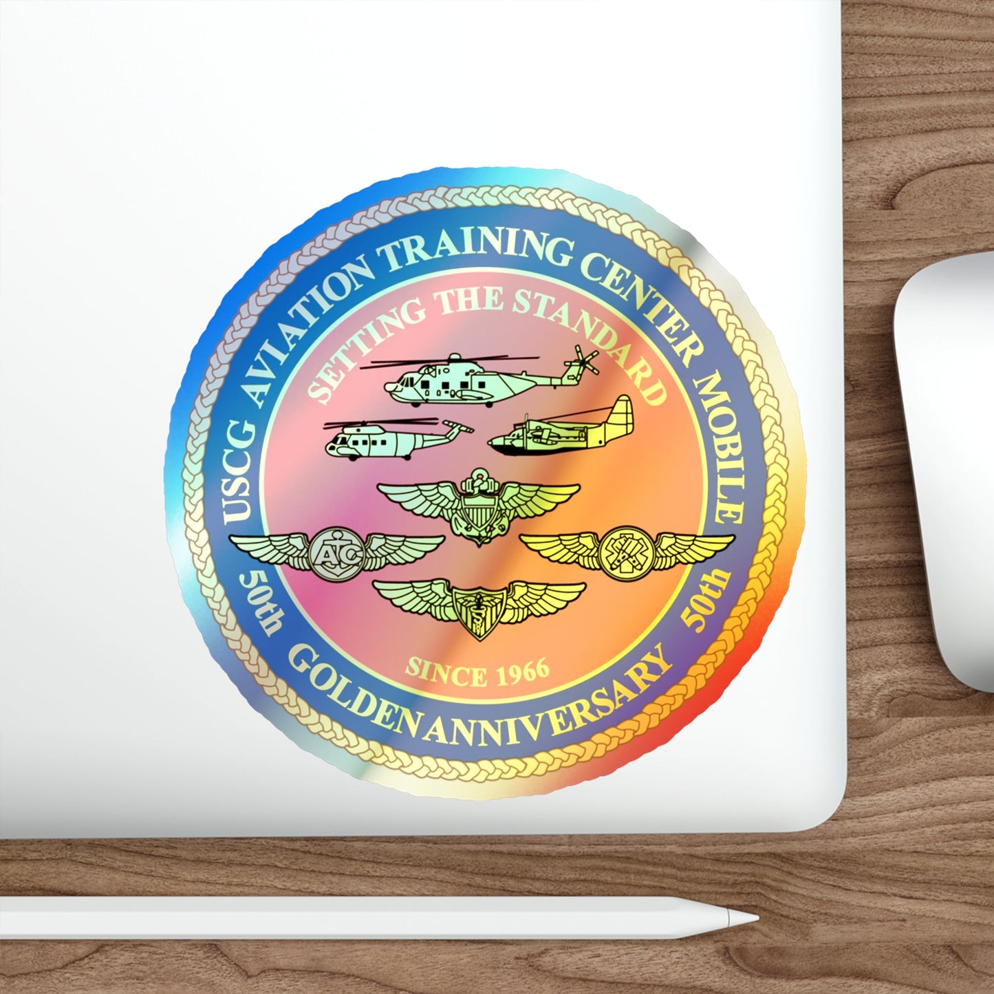 USCG Aviation Training Center Mobile (U.S. Coast Guard) Holographic STICKER Die-Cut Vinyl Decal-The Sticker Space