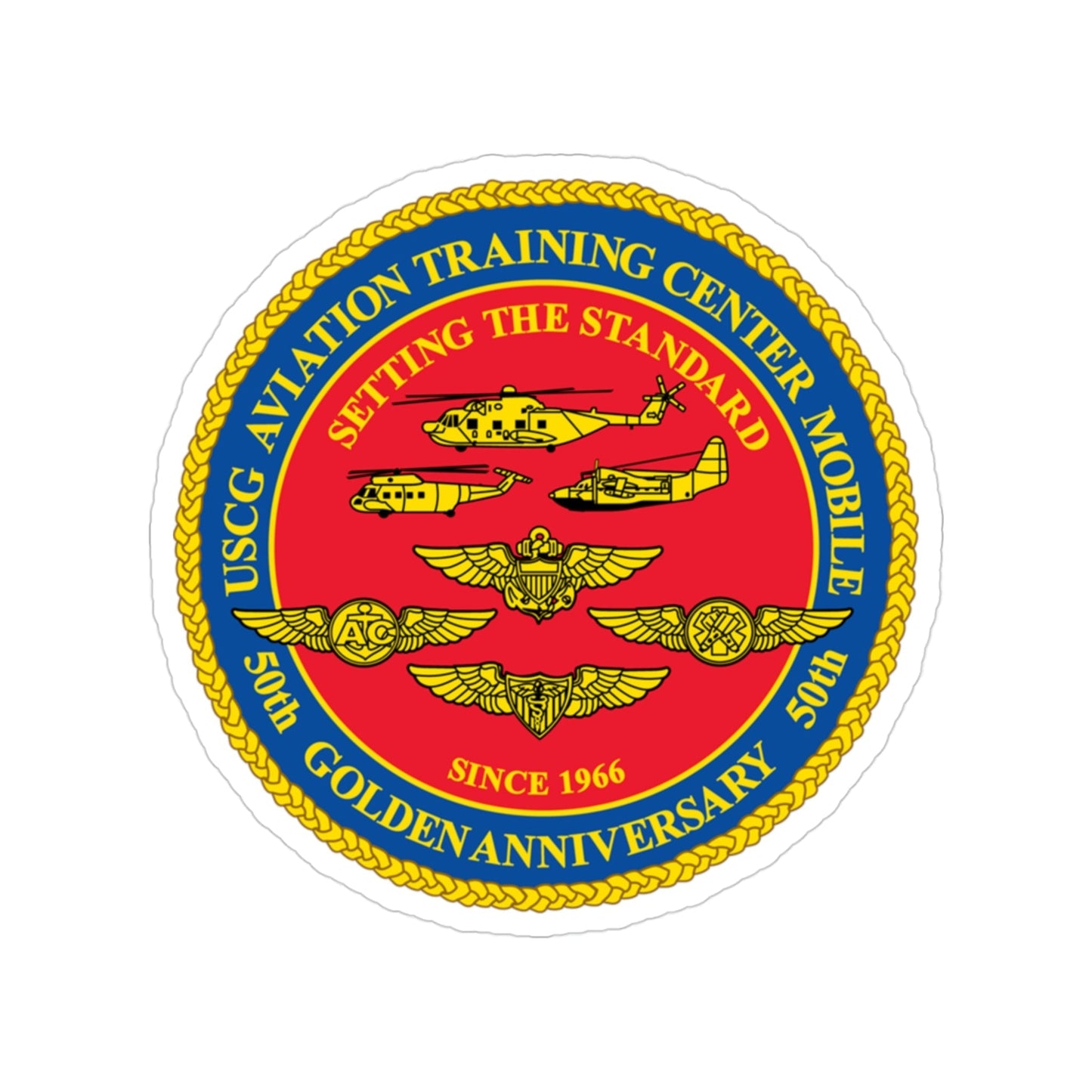 USCG Aviation Training Center Mobile (U.S. Coast Guard) Transparent STICKER Die-Cut Vinyl Decal-3 Inch-The Sticker Space