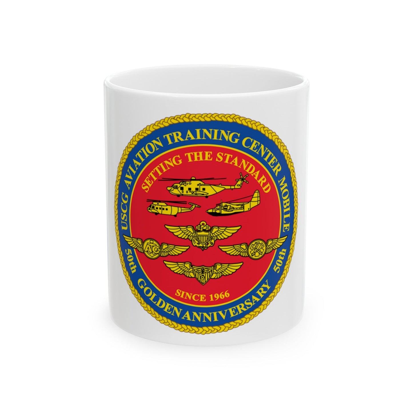 USCG Aviation Training Center Mobile (U.S. Coast Guard) White Coffee Mug-11oz-The Sticker Space