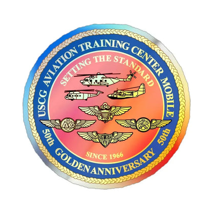 USCG Aviation Training Center Mobile (U.S. Coast Guard) Holographic STICKER Die-Cut Vinyl Decal 2 Inch Holographic - The Sticker Space