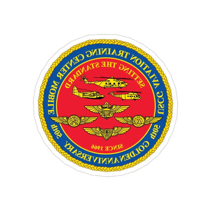 USCG Aviation Training Center Mobile (U.S. Coast Guard) REVERSE PRINT Transparent Die-Cut STICKER 6 Inch Die-Cut Transparent - The Sticker Space