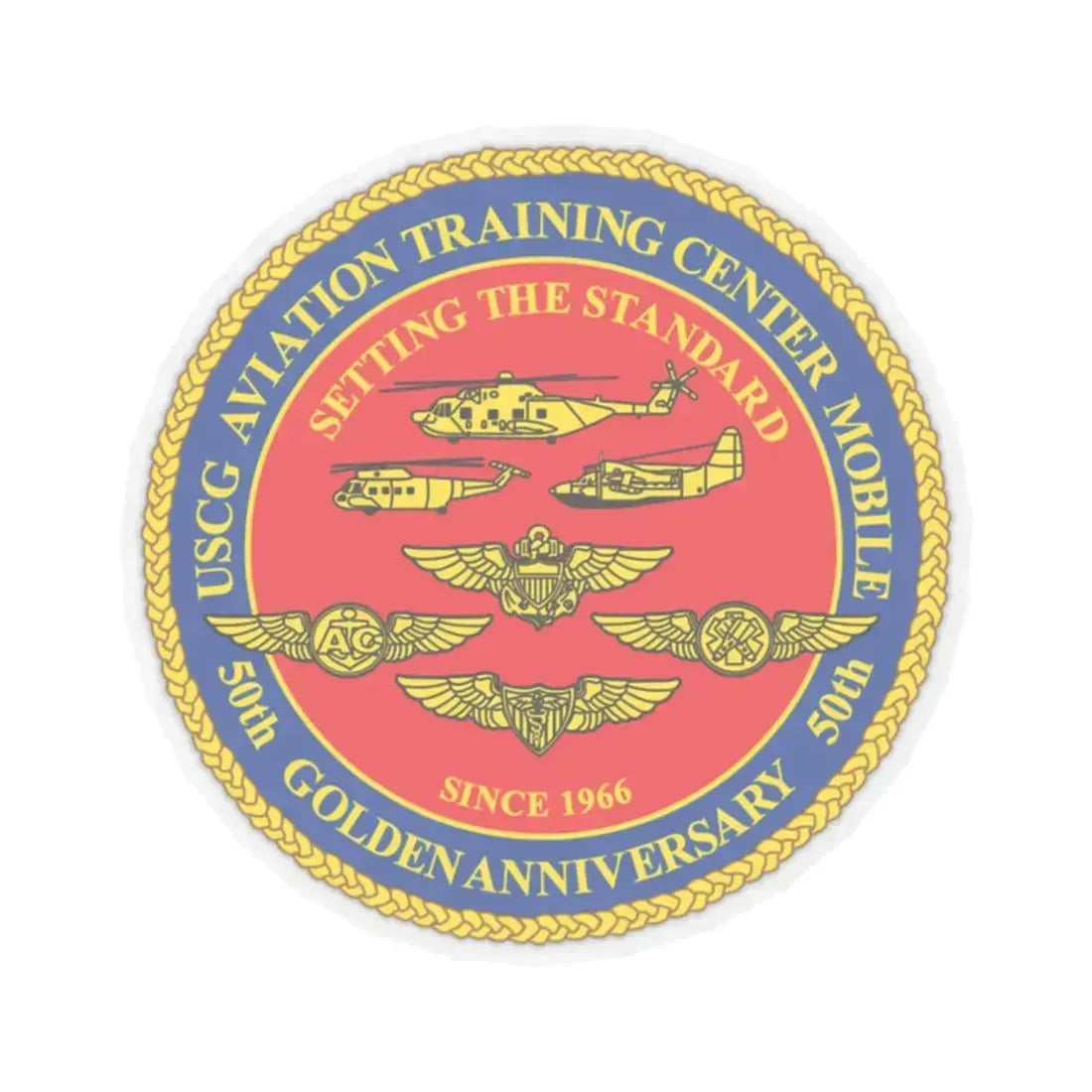 USCG Aviation Training Center Mobile (U.S. Coast Guard) STICKER Vinyl Kiss-Cut Decal 2 Inch Transparent - The Sticker Space