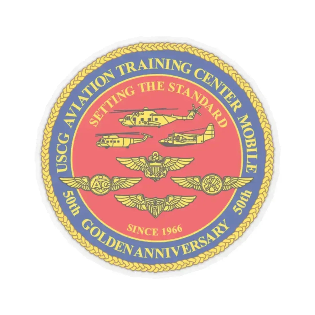 USCG Aviation Training Center Mobile (U.S. Coast Guard) STICKER Vinyl Kiss-Cut Decal 2 Inch Transparent - The Sticker Space