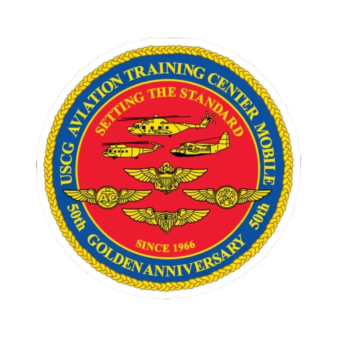 USCG Aviation Training Center Mobile (U.S. Coast Guard) STICKER Vinyl Kiss-Cut Decal 2 Inch White - The Sticker Space