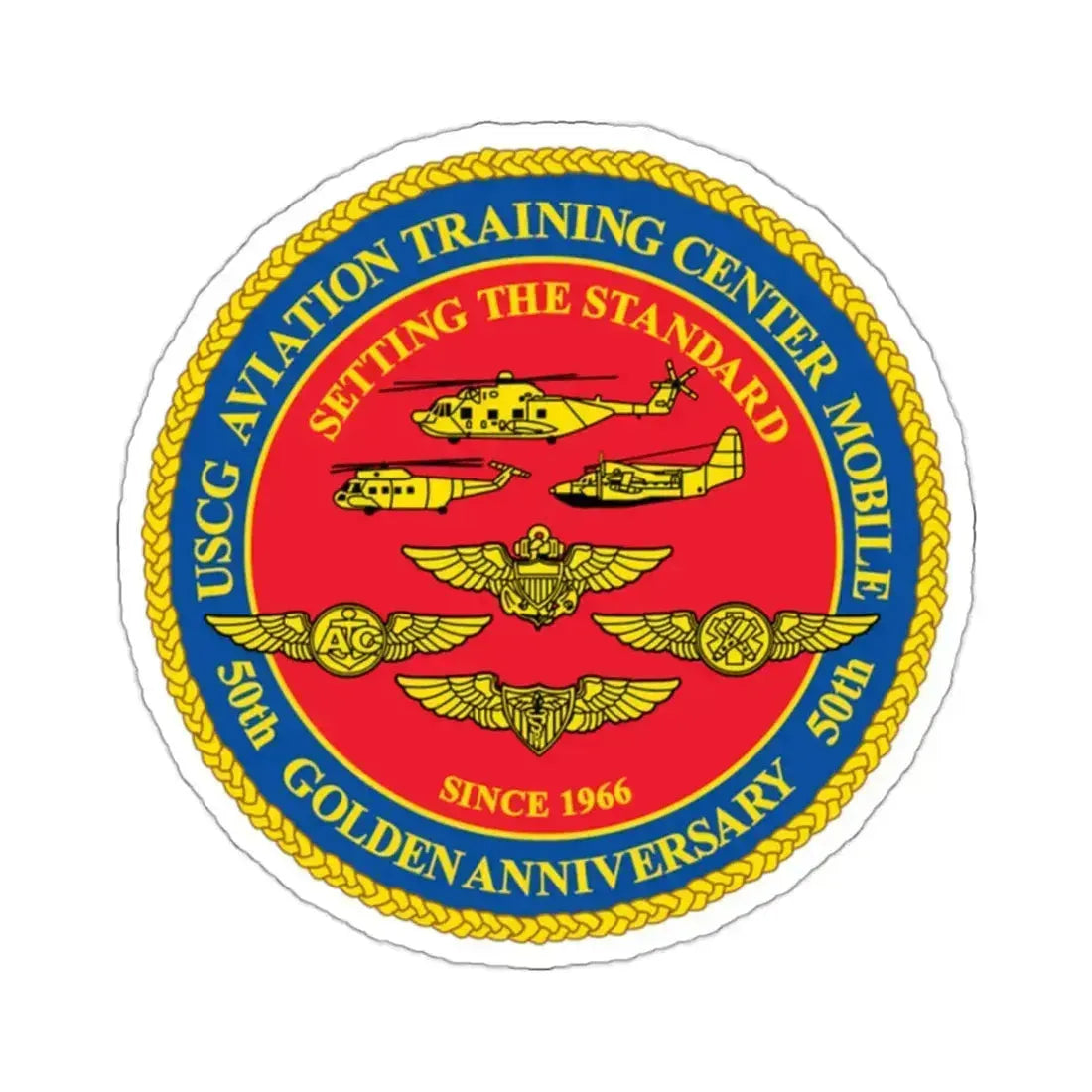 USCG Aviation Training Center Mobile (U.S. Coast Guard) STICKER Vinyl Kiss-Cut Decal 2 Inch White - The Sticker Space