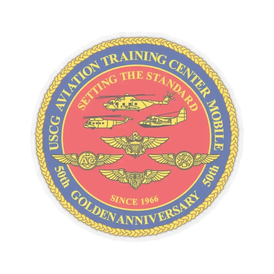 USCG Aviation Training Center Mobile (U.S. Coast Guard) STICKER Vinyl Kiss-Cut Decal 3 Inch Transparent - The Sticker Space