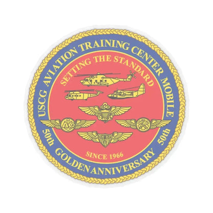USCG Aviation Training Center Mobile (U.S. Coast Guard) STICKER Vinyl Kiss-Cut Decal 3 Inch Transparent - The Sticker Space