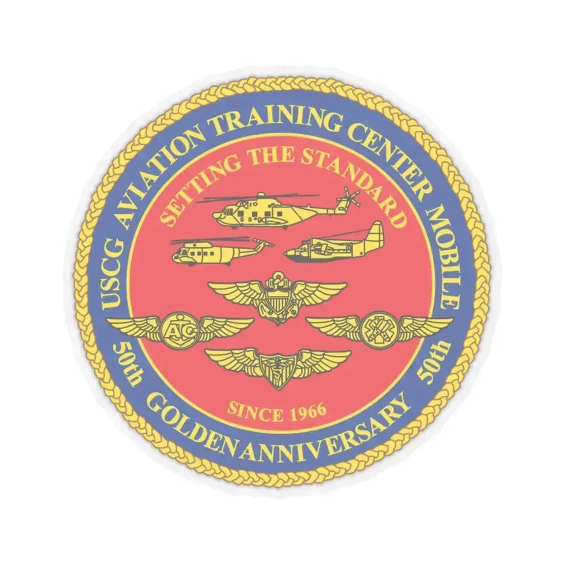 USCG Aviation Training Center Mobile (U.S. Coast Guard) STICKER Vinyl Kiss-Cut Decal 4 Inch Transparent - The Sticker Space