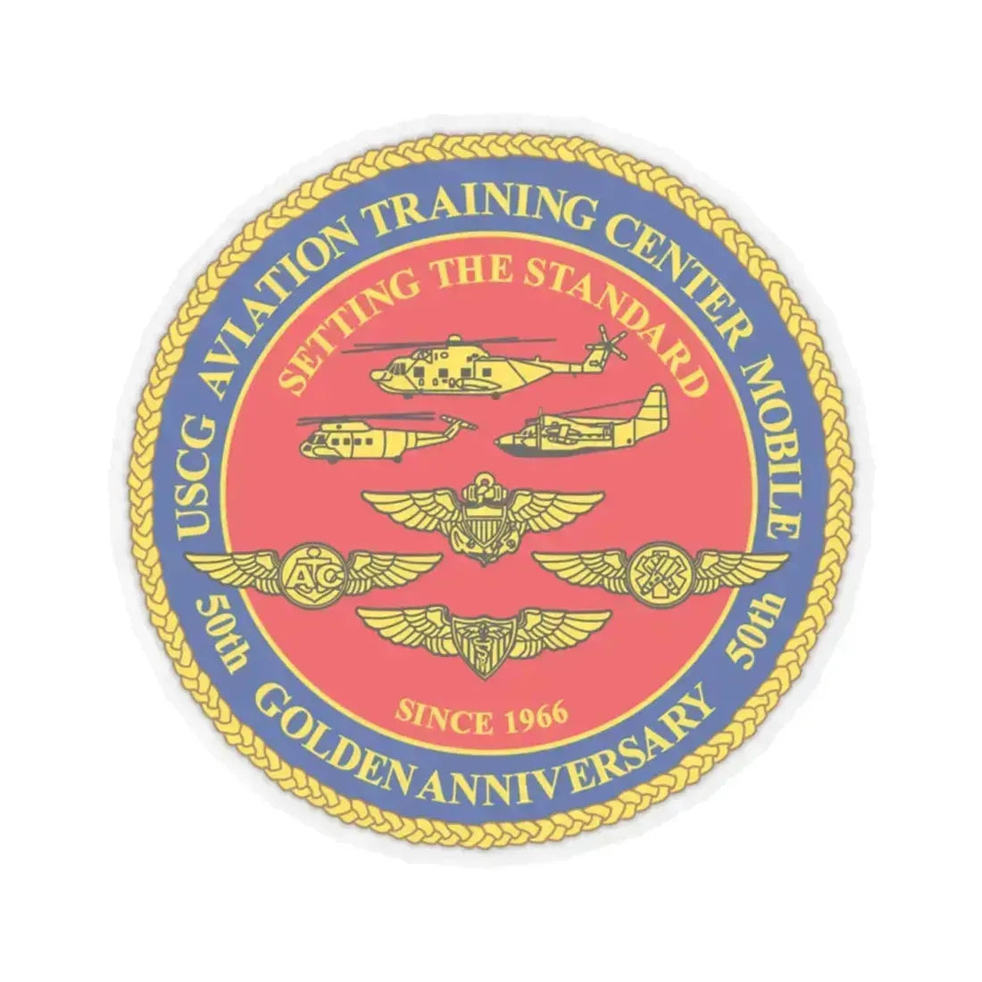 USCG Aviation Training Center Mobile (U.S. Coast Guard) STICKER Vinyl Kiss-Cut Decal 4 Inch Transparent - The Sticker Space