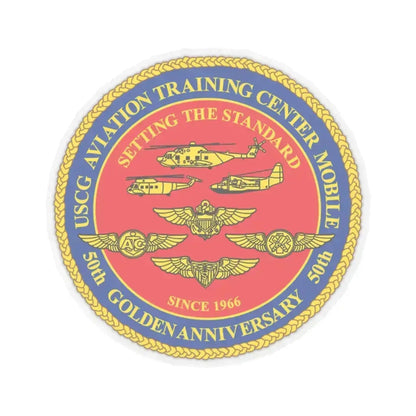 USCG Aviation Training Center Mobile (U.S. Coast Guard) STICKER Vinyl Kiss-Cut Decal 4 Inch Transparent - The Sticker Space