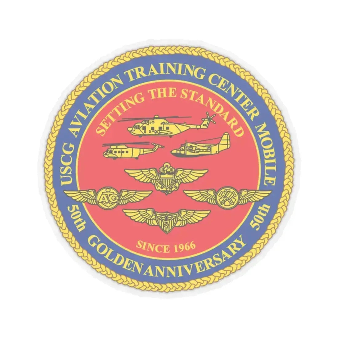 USCG Aviation Training Center Mobile (U.S. Coast Guard) STICKER Vinyl Kiss-Cut Decal 4 Inch Transparent - The Sticker Space