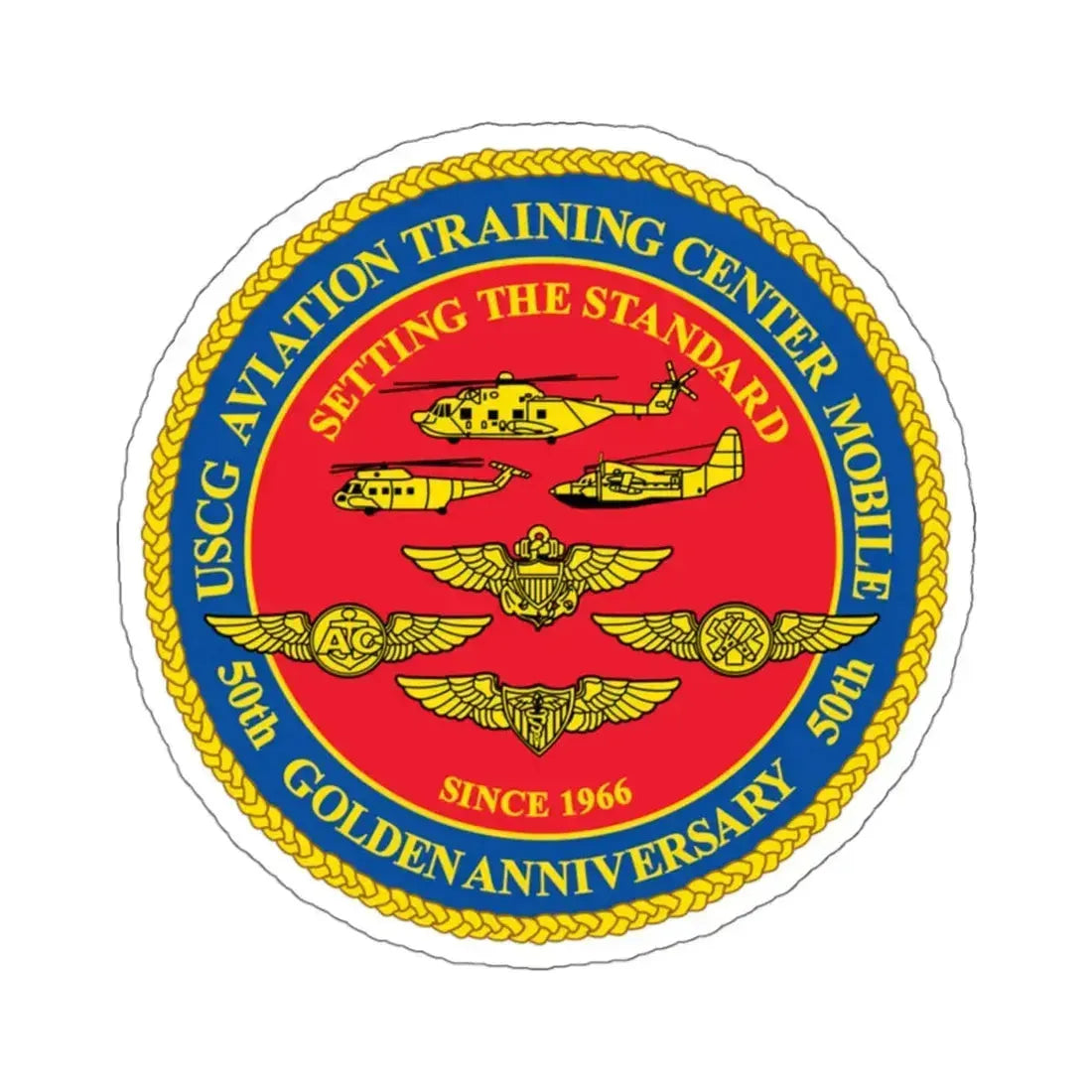 USCG Aviation Training Center Mobile (U.S. Coast Guard) STICKER Vinyl Kiss-Cut Decal 4 Inch White - The Sticker Space