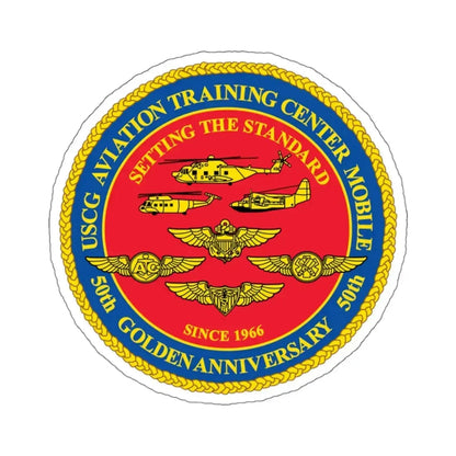 USCG Aviation Training Center Mobile (U.S. Coast Guard) STICKER Vinyl Kiss-Cut Decal 4 Inch White - The Sticker Space