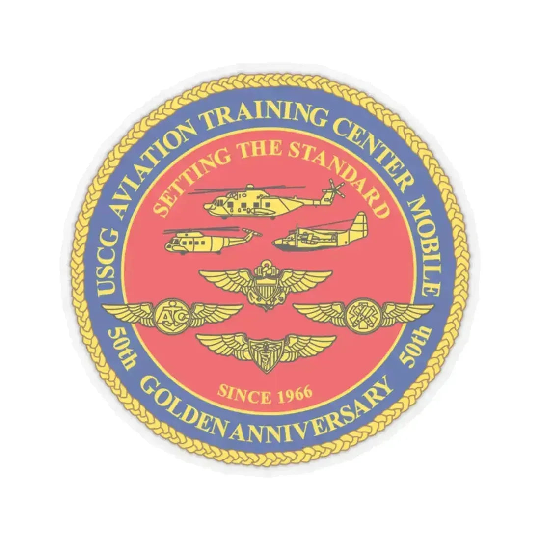 USCG Aviation Training Center Mobile (U.S. Coast Guard) STICKER Vinyl Kiss-Cut Decal 6 Inch Transparent - The Sticker Space