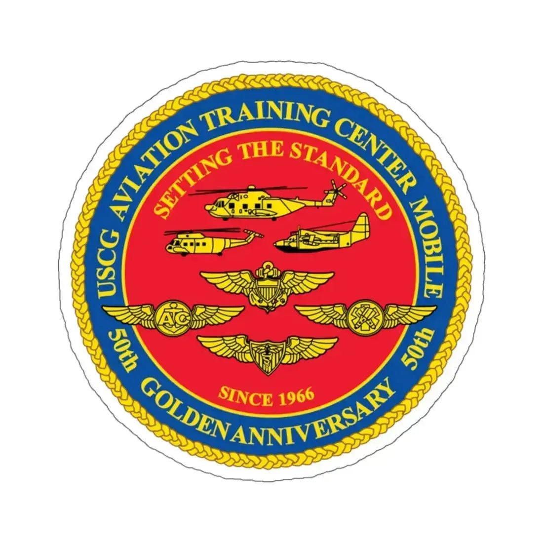 USCG Aviation Training Center Mobile (U.S. Coast Guard) STICKER Vinyl Kiss-Cut Decal 6 Inch White - The Sticker Space