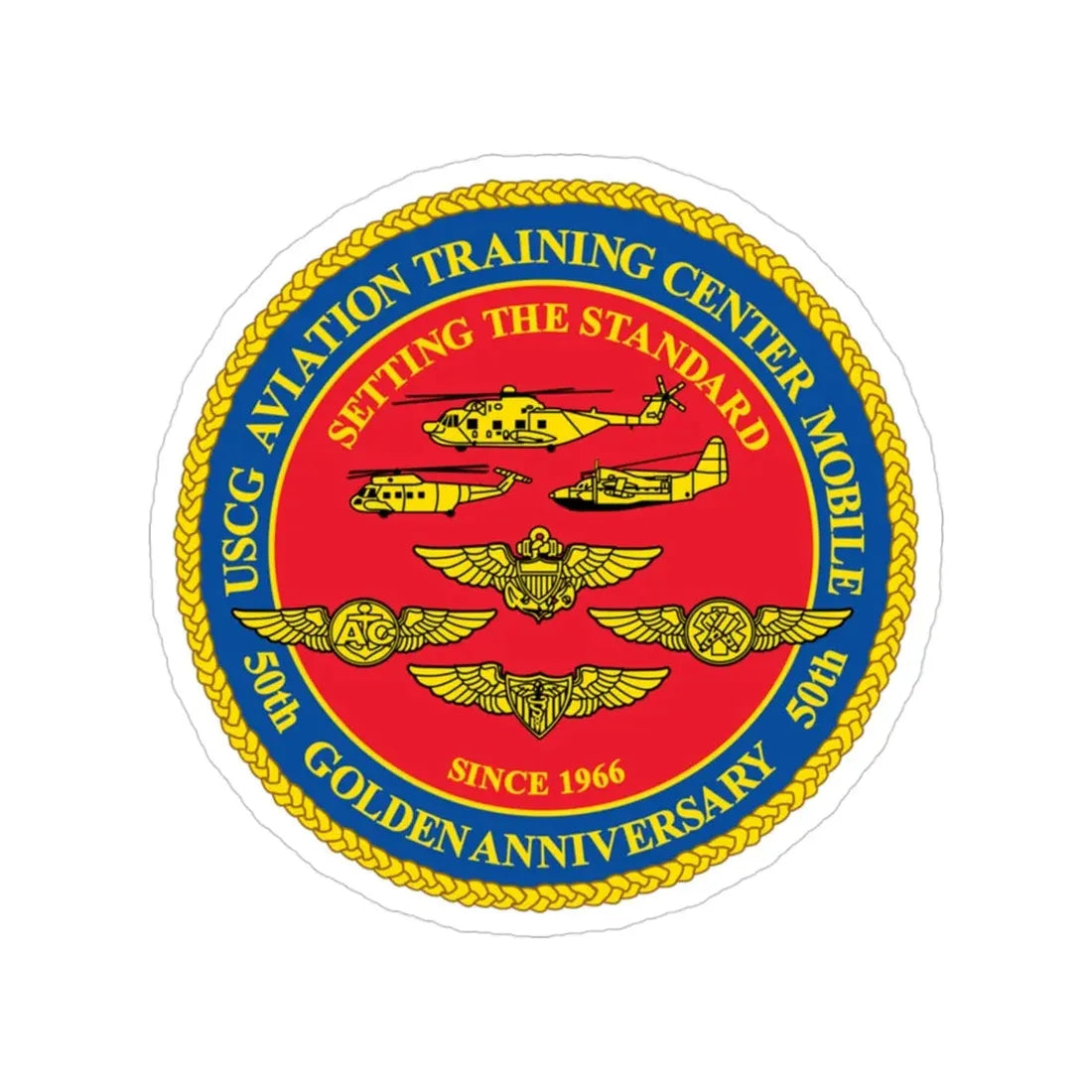 USCG Aviation Training Center Mobile (U.S. Coast Guard) Transparent STICKER Die-Cut Vinyl Decal 3 Inch - The Sticker Space