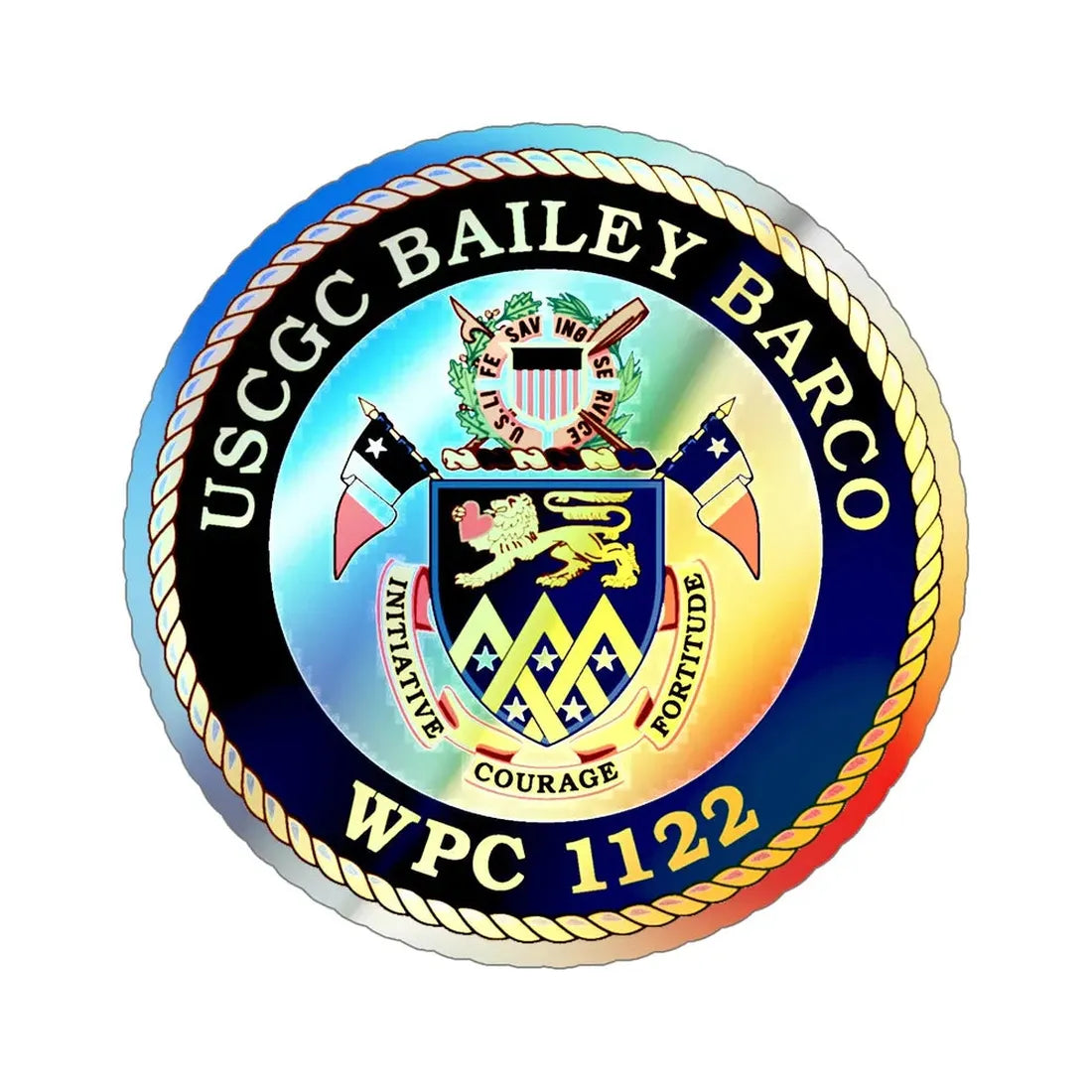 USCG Bailey Barco WPC 1122 (U.S. Coast Guard) Holographic STICKER Die-Cut Vinyl Decal 6 Inch Holographic - The Sticker Space