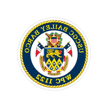 USCG Bailey Barco WPC 1122 (U.S. Coast Guard) REVERSE PRINT Transparent Die-Cut STICKER 5 Inch Die-Cut Transparent - The Sticker Space